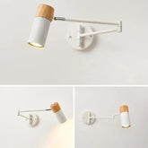 White Swing Arm Bedside Spotlights - Clowas